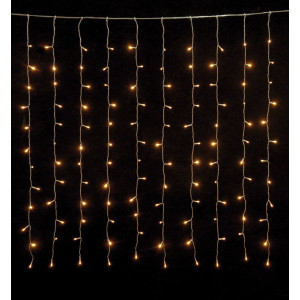 650 Led Σταθερή Συμμετρική Κουρτίνα Με Μετασχηματιστή Ιp44 Και Επέκταση 300 x 300(h)cm,Με Διάφανο Καλώδιο/Θερμό Λαμπάκι (Kelvin: 2.500 - 2.800)