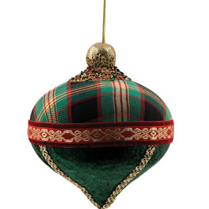 Πράσινη Πάνινη Χριστουγεννιάτικη Μπάλα 17 x 17 x 19cm