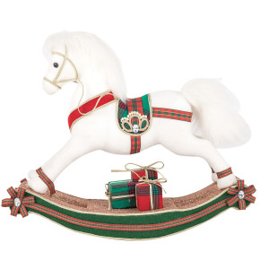 Επιδαπέδιο Χριστουγεννιάτικο Διακοσμητικό Άλογο 40 x 13 x 34(h)cm