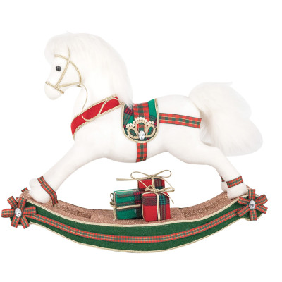 Επιδαπέδιο Χριστουγεννιάτικο Διακοσμητικό Άλογο 40 x 13 x 34(h)cm