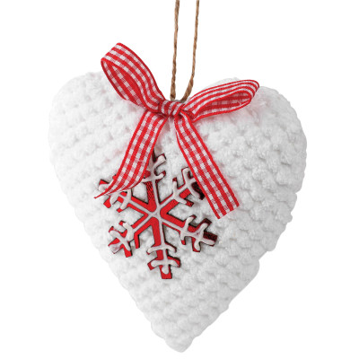 Πλαστική Χριστουγεννιάτικη Μπάλα Καρδιά 14cm