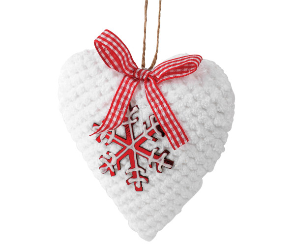 Πλαστική Χριστουγεννιάτικη Μπάλα Καρδιά 14cm