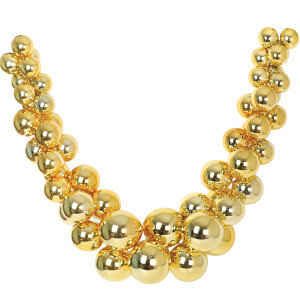 Χρυσή Χριστουγεννιάτικη Διακοσμητική Γιρλάντα Με Χρυσές Μπάλες Και Τρέσα 180cm