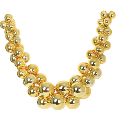 Χρυσή Χριστουγεννιάτικη Διακοσμητική Γιρλάντα Με Χρυσές Μπάλες Και Τρέσα 180cm