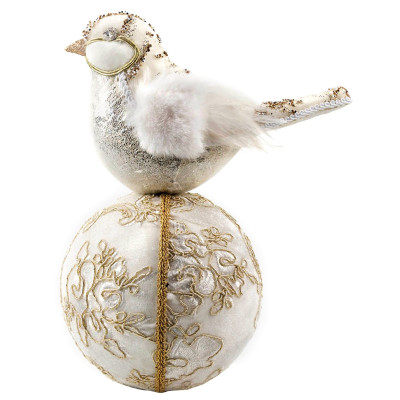 Χριστουγεννιάτικο Διακοσμητικό Πουλί Σε Μπάλα 15 x 22 x 29(h)cm