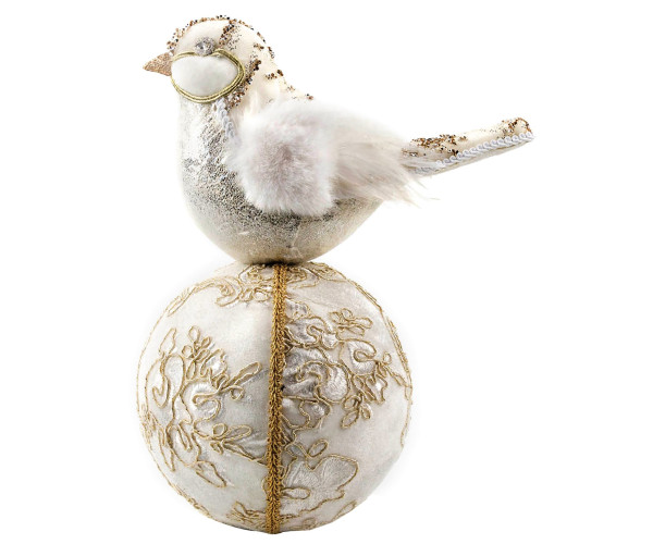 Χριστουγεννιάτικο Διακοσμητικό Πουλί Σε Μπάλα 15 x 22 x 29(h)cm