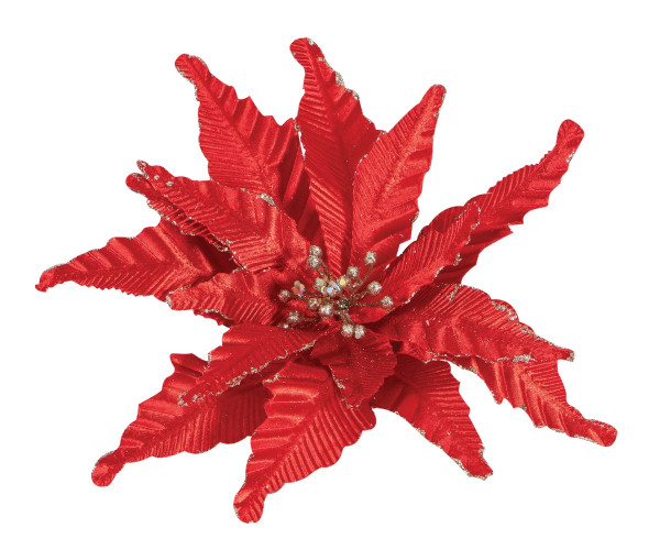 Κόκκινο Χριστουγεννιάτικο Διακοσμητικό Λουλούδι 31cm