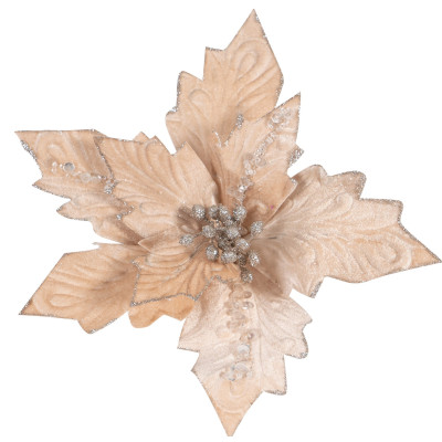 Σαμπανί Χριστουγεννιάτικο Διακοσμητικό Λουλούδι 30cm