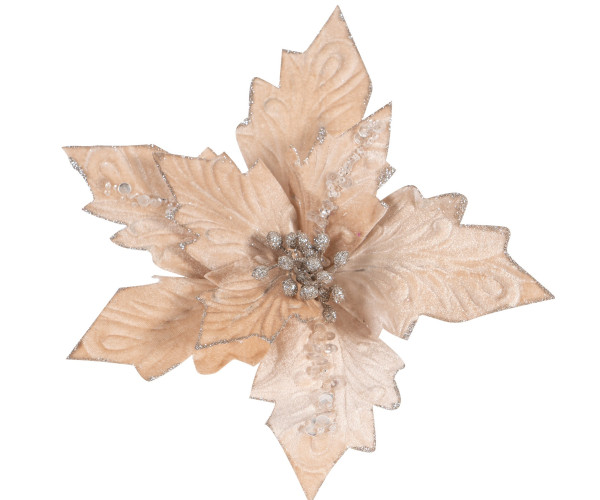 Σαμπανί Χριστουγεννιάτικο Διακοσμητικό Λουλούδι 30cm