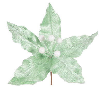 Πράσινο Χριστουγεννιάτικο Διακοσμητικό Λουλούδι 29cm