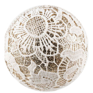 Χριστουγεννιάτικη Μπάλα Λευκό - Χρυσό 12cm