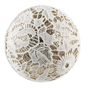 Χριστουγεννιάτικη Μπάλα Λευκό - Χρυσό 10cm