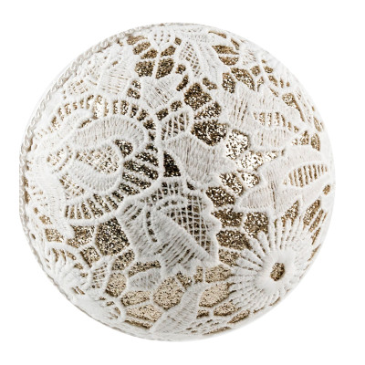 Χριστουγεννιάτικη Μπάλα Λευκό - Χρυσό 10cm