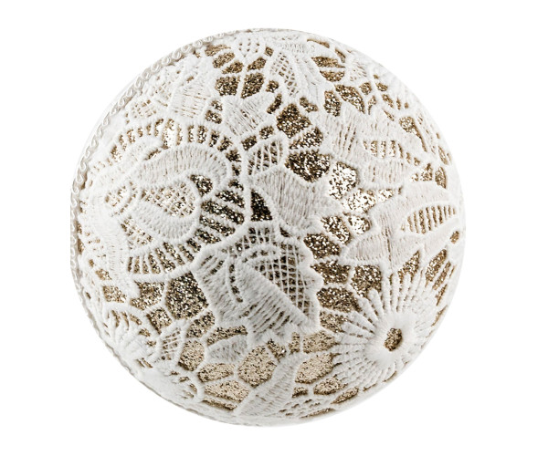 Χριστουγεννιάτικη Μπάλα Λευκό - Χρυσό 10cm