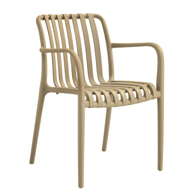 Taupe Στοιβαζόμενη Πολυθρόνα Πολυπροπυλένιου Με UV Προστασία