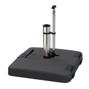 Γκρί Τσιμεντένια Βάση Ομπρέλας 50Kgr , Με Λαβή Και Ρόδες