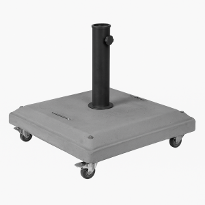 Γκρί Τσιμεντένια Βάση Ομπρέλας 37Kgr , Με Ρόδες