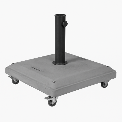 Γκρί Τσιμεντένια Βάση Ομπρέλας 37Kgr , Με Ρόδες