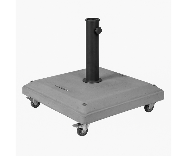 Γκρί Τσιμεντένια Βάση Ομπρέλας 37Kgr , Με Ρόδες