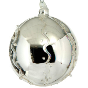 Γυάλινη Χριστουγεννιάτικη Μπάλα 8cm,Σέτ/4