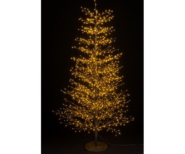 Μάυρο Φωτιζόμενο Δέντρο Με 1140 Led Copper Φωτάκια Με Θερμό Φωτισμό ,Με Μετασχηματιστή ip44 150(h)cm