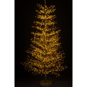 Μάυρο Φωτιζόμενο Δέντρο Με 2690 Led Copper Φωτάκια Με Θερμό Φωτισμό ,Με Μετασχηματιστή ip44 210(h)cm