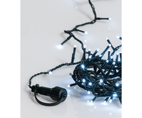 50Led Λαμπάκια Με Πρόγραμμα,Επέκταση Και Μετασχηματιστή Ip44 ,Πράσινο Καλώδιο/Λευκό Λαμπάκι (5cm Απόσταση) 2,5 Μέτρα (Kelvin: 6.000 - 10.000)