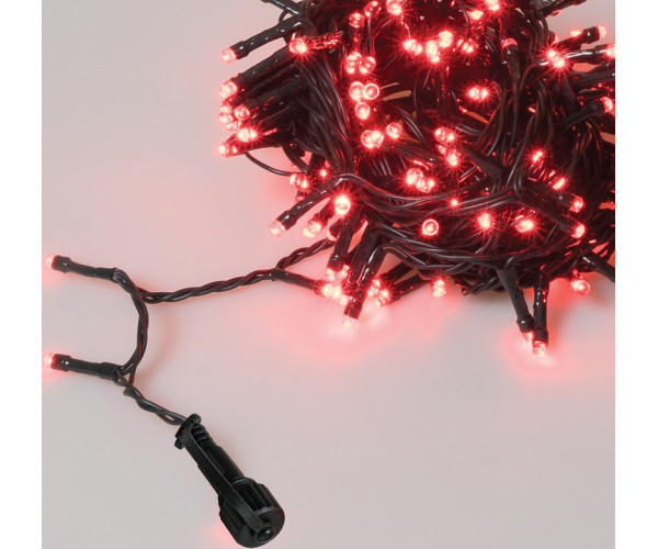 100Led Λαμπάκια Με Πρόγραμμα,Επέκταση Και Μετασχηματιστή Ip44 ,Πράσινο Καλώδιο/Κόκκινο Λαμπάκι 5 Μέτρα (5cm Απόσταση)