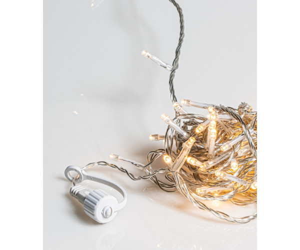 300Led Λαμπάκια All Flasher Με Επέκταση Και Μετασχηματιστή Ip44 ,Διάφανο Καλώδιο/Θερμό Λαμπάκι ,(5cm Απόσταση) 15 Μέτρα (Kelvin: 2.500 - 3.000)