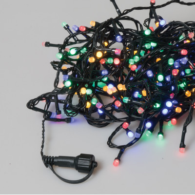 300Led Λαμπάκια Milky Buld Με Πρόγραμμα,Επέκταση Και Μετασχηματιστή Ip44 ,Πράσινο Καλώδιο/Πολύχρωμο Λαμπάκι (5cm Απόσταση) 15 Μέτρα