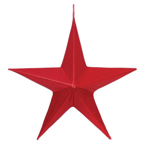 Κόκκινο Κρεμαστό Υφασμάτινο Χριστουγεννιάτικο Αστέρι 80cm