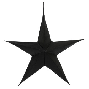 Μάυρο Κρεμαστό Υφασμάτινο Χριστουγεννιάτικο Αστέρι 100cm