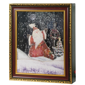 Χριστουγεννιάτικο Διακοσμητικό Κάδρο Με Φώς , Μουσική Και Χιόνι ip20 , 38,5 x 46 x 8cm