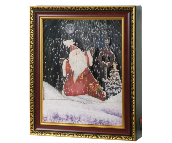Χριστουγεννιάτικο Διακοσμητικό Κάδρο Με Φώς , Μουσική Και Χιόνι ip20 , 38,5 x 46 x 8cm