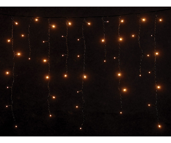 300Led Ασύμμετρη Κουρτίνα Με Επέκταση Και Μετασχηματιστή Ip44, 600 x 75(h)cm,`Πράσινο Καλώδιο/ Θερμό Λαμπάκι , (Kelvin: 2.500 - 3.500)