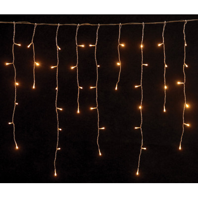 144Led Ασύμμετρη Κουρτίνα Με Ηλιακό Πάνελ 8 Προγράμματα Και Μετασχηματιστή ip44 300 x 75(h)cm,Διάφανο Καλώδιο/Θερμό Λαμπάκι (Kelvin: 2.500 - 3.000)