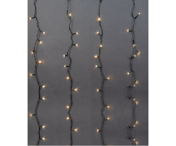 700L Led Κουρτίνα Ροής Με Μετασχηματιστή 4 Ταχυτήτων 300 x 100(h)cm (500L Θερμά Σταθερά Και 200L Λευκά Ροής New Drop