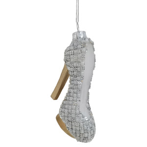 Γυάλινο Κρεμαστό Χριστουγεννιάτικο Στολίδι Γόβα 4,2 x 10 x 11,50cm