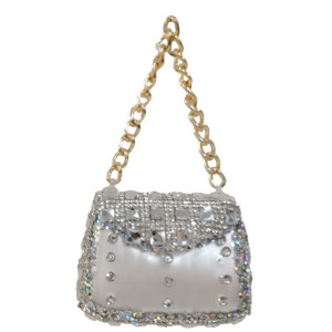 Γυάλινο Κρεμαστό Χριστουγεννιάτικο Στολίδι Τσάντα 7,5 x 3 x 6cm