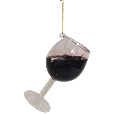 Γυάλινο Κρεμαστό Χριστουγεννιάτικο Στολίδι Ποτήρι 5,3 x 5,3 x 10cm