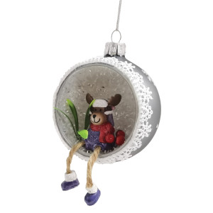 Γυάλινο Κρεμαστό Χριστουγεννιάτικο Στολίδι 9 x 5 x 13cm