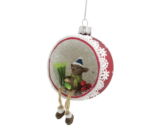 Γυάλινο Κρεμαστό Χριστουγεννιάτικο Στολίδι 9 x 5 x 13cm