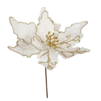 Λευκό Χριστουγεννιάτικο Λουλούδι 30cm