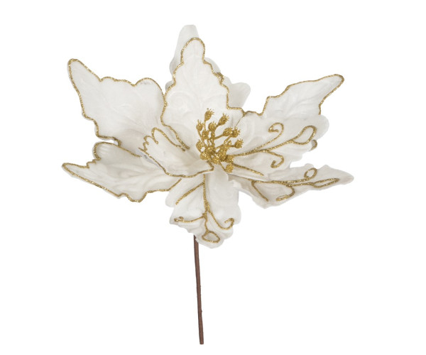 Λευκό Χριστουγεννιάτικο Λουλούδι 30cm