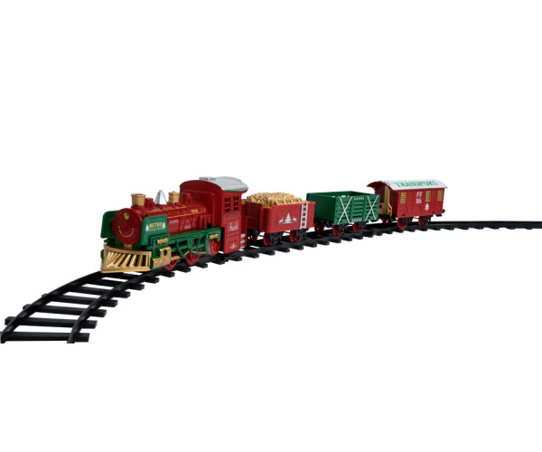 Χριστουγννιάτικο Τρένο 4 Βαγονίων Με Κίνηση , Ήχο , Φώς Και Εφέ Καπνού Μπαταρίας 135x 75cm