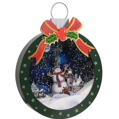 Χριστουγεννιάτικο Διακοσμητικό Κάδρο Με Φώς , Μουσική Και Χιόνι Με Μετασχηματιστή ip20 , 48,1 x 62 x 8cm