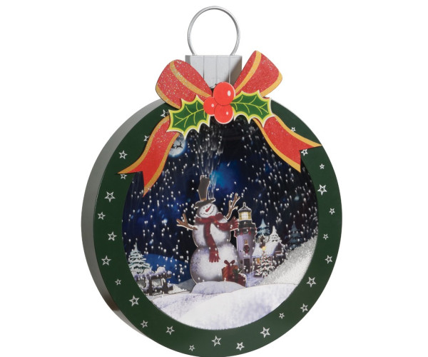 Χριστουγεννιάτικο Διακοσμητικό Κάδρο Με Φώς , Μουσική Και Χιόνι Με Μετασχηματιστή ip20 , 48,1 x 62 x 8cm