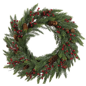 Στολισμένο Χριστουγεννιάτικο Στεφάνι 60cm