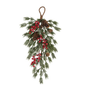 Χριστουγεννιάτικο Κλαδί Δάκρυ Με Γκι 60cm