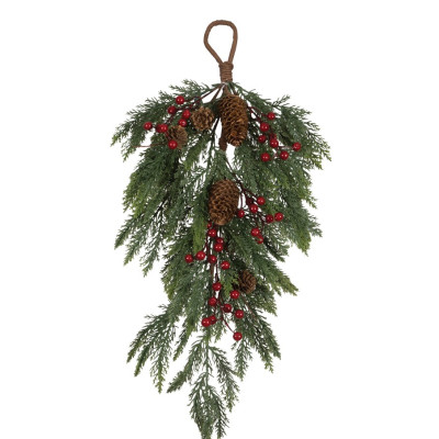 Χριστουγεννιάτικο Κλαδί Δάκρυ Με Γκι 60cm